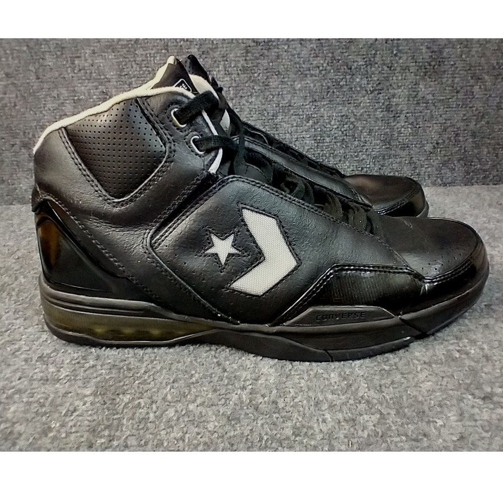Converse Weapon EVO Basketball Shoes Mens 13 Black Leather High Top 110915